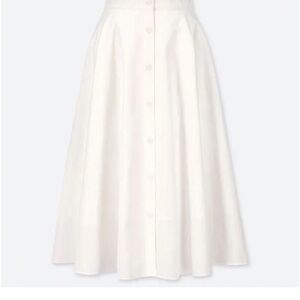 Uniqlo Cream Pleated Midi Skirt for Weddings